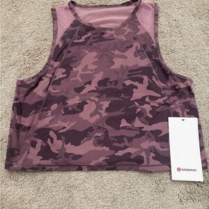 NWT Lululemon Sculpt Cropped Tank Lightweight Size 6 ICPT Purple Camo